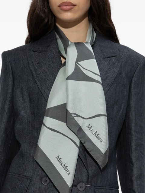 Max Mara leaf-print scarf - Green