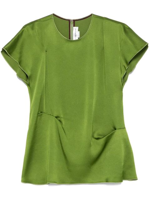 Victoria Beckham pleat-detail top - Green - zdjęcie produktu nr 1