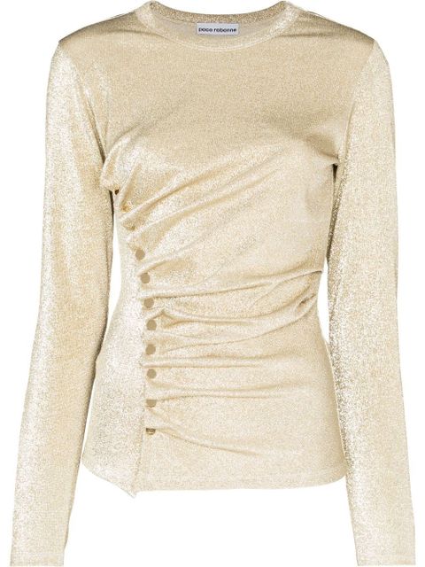Rabanne asymmetric metallic T-shirt - Gold - zdjęcie produktu nr 1