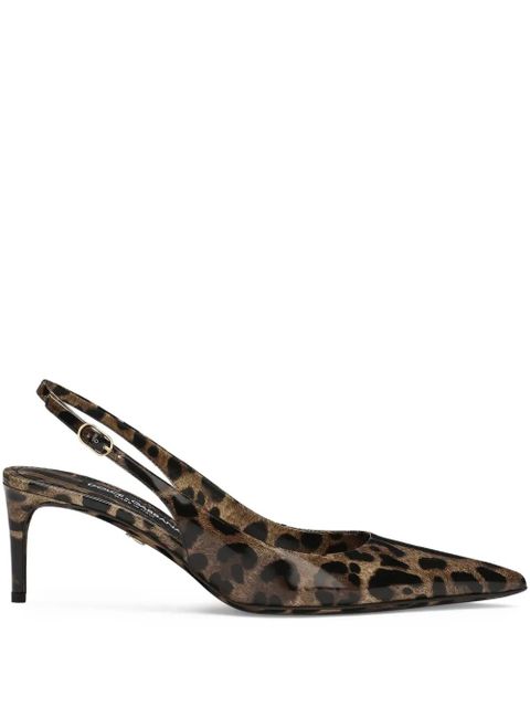 Dolce & Gabbana 60mm leopard-print slingback pumps - Brown - zdjęcie produktu nr 1
