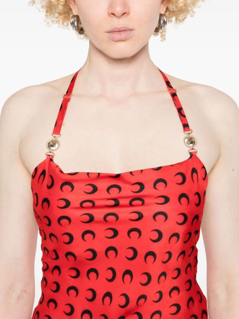 Marine Serre crescent moon-print top - Red