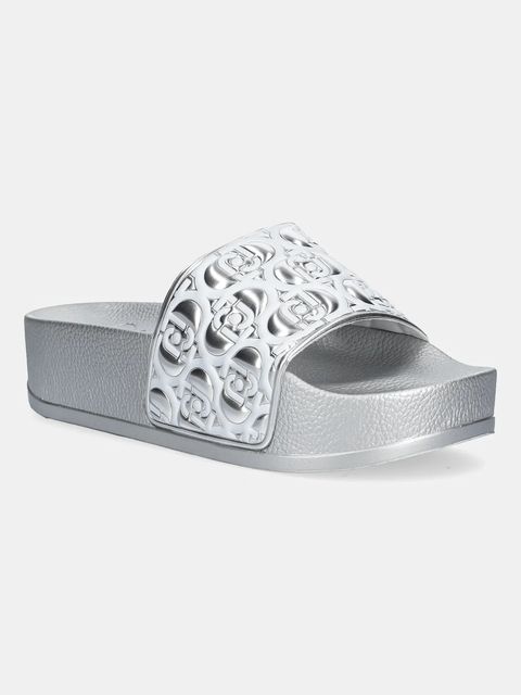 Liu Jo klapki MYKONOS 01 damskie kolor srebrny na platformie BA5097EX25200532