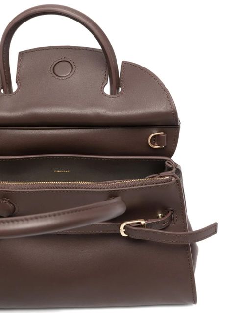 Simkhai small River suede-panel buckled tote bag - Brown