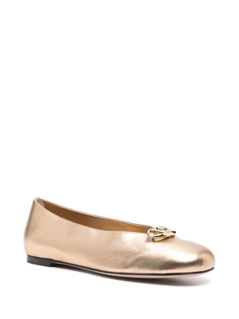 Valentino Garavani VLogo Signature ballerina shoes - Gold - zdjęcie produktu nr 2