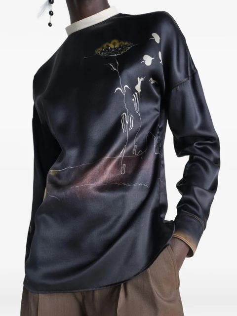 LEMAIRE printed blouse - Black