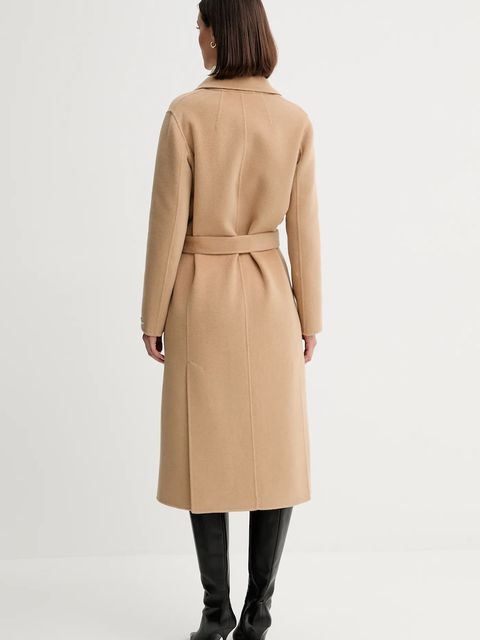 Marella płaszcz z wełną kolor beżowy 2523016011200