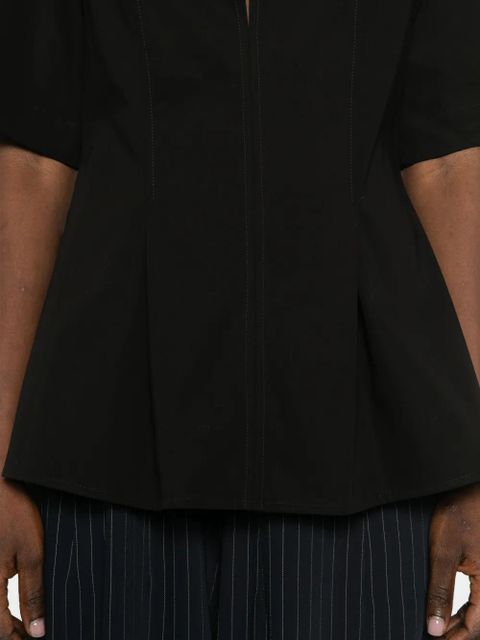 TOTEME slit-detail flared blouse - Black