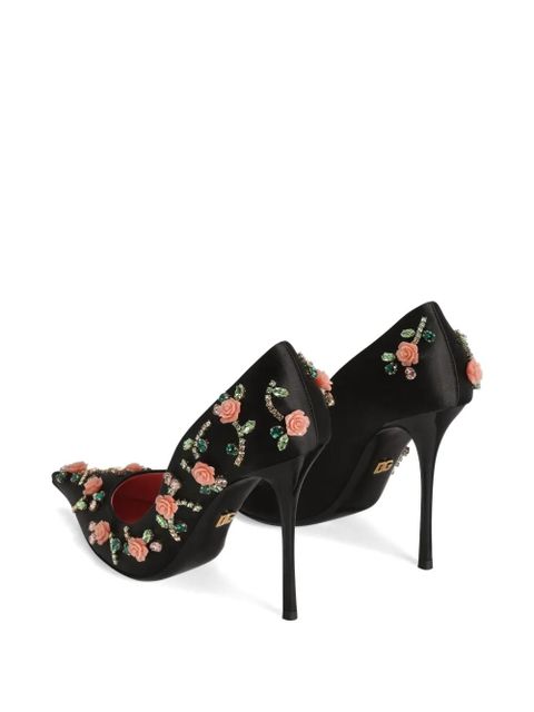 Dolce & Gabbana satin pumps with embellishment - Black