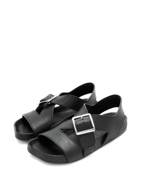 LOEWE buckle-strap flat sandals - Black - zdjęcie produktu nr 2