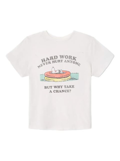 RE/DONE Snoopy Hard Work T-shirt - White - zdjęcie produktu nr 1
