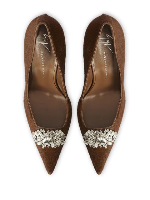 Giuseppe Zanotti 105mm Raquel Crystal pumps - Brown