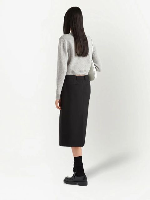 Prada logo-intarsia cashmere jumper - Grey