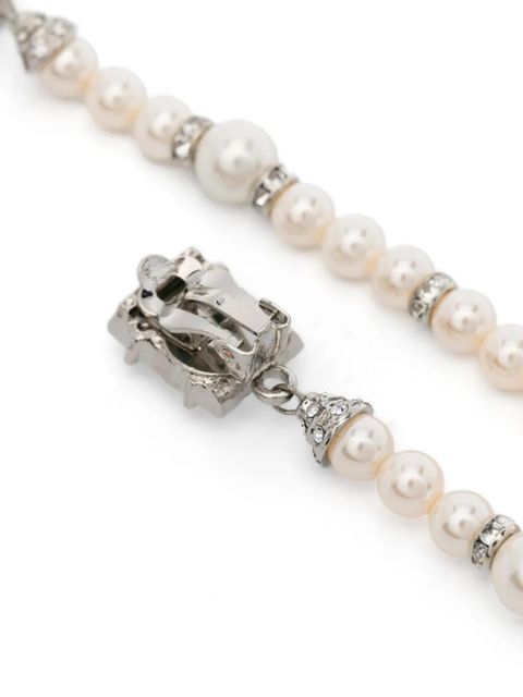 Alessandra Rich pearl-embellishment drop earrings - Silver