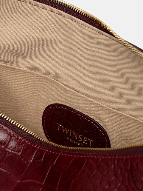 Twinset torebka skórzana kolor bordowy 252TD8252 - zdjęcie produktu nr 2