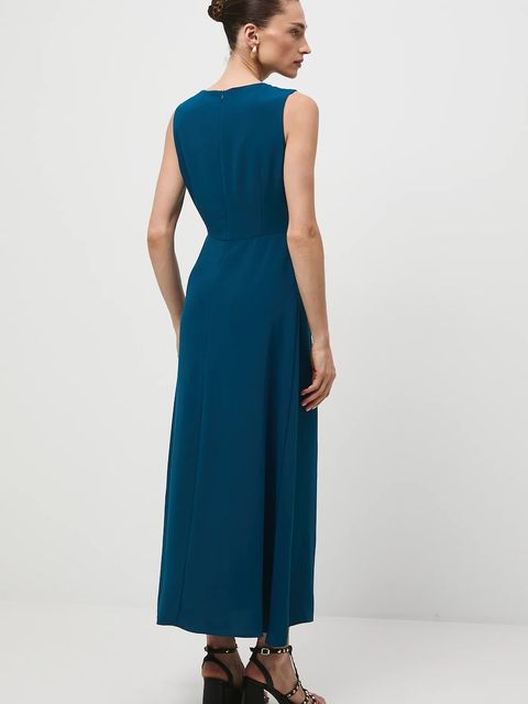 Medicine sukienka kolor zielony maxi rozkloszowana