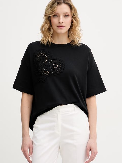 Sisley T-shirt damski bawełniany z elastanem - zdjęcie produktu nr 1