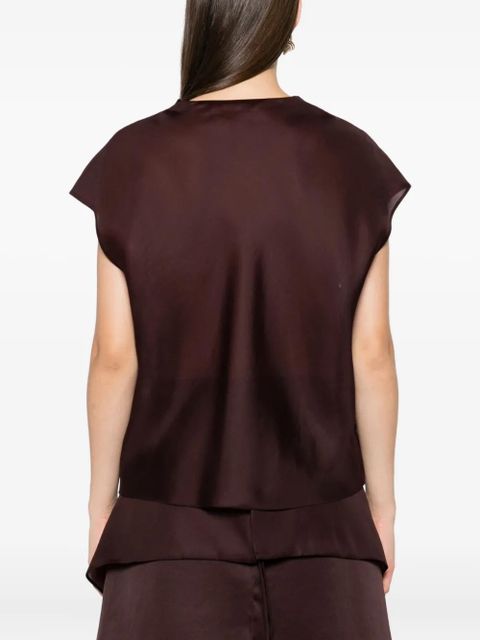 KHAITE Barbo scoop-neck silk top - Purple