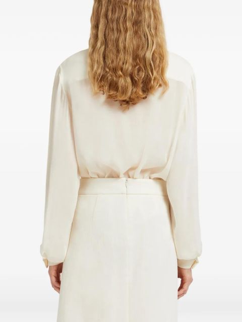 Marni ruffled long-sleeveS shirt - Neutrals