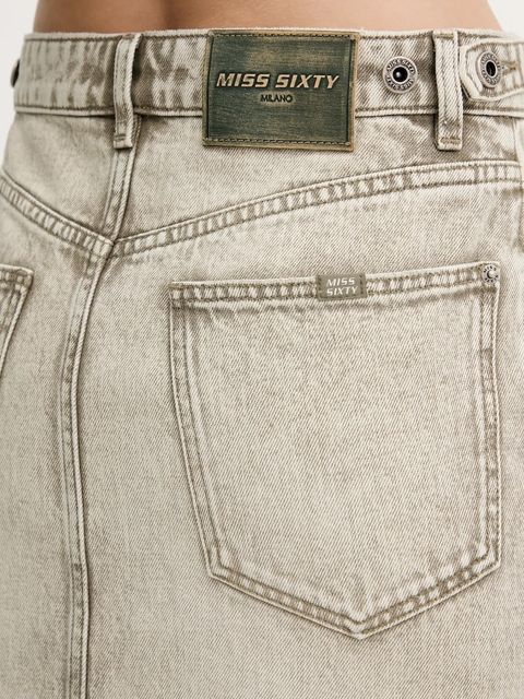 Miss Sixty spódnica jeansowa bawełniana kolor szary mini prosta 6S2KJ15300