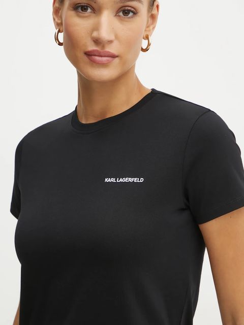 Karl Lagerfeld t-shirt bawełniany ESSENTIAL damski kolor czarny A1W17019 - zdjęcie produktu nr 1