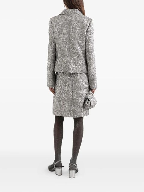 Dolce & Gabbana floral-jacquard lamé skirt - Silver - zdjęcie produktu nr 2