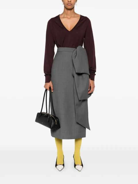 Lanvin pointelle-trim sweater - Red - zdjęcie produktu nr 2