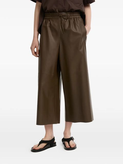 Yves Salomon elasticated drawstring culottes - Brown