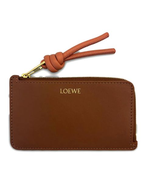 LOEWE logo-print leather cardholder - Brown
