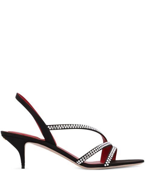 Valentino Garavani 55mm crystal-embellished heeled sandals - Black - zdjęcie produktu nr 1