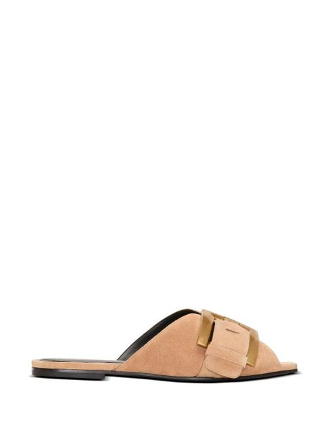 Balmain flat suede leather Anthem mules - Neutrals - zdjęcie produktu nr 1