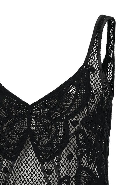 Blumarine macramé top - Black