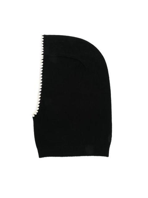 SANDRO crochet-trimmed wool balaclava - Black - zdjęcie produktu nr 2