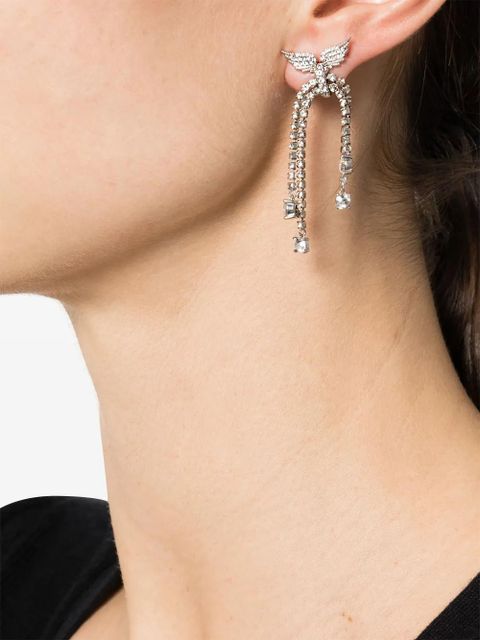 Zadig&Voltaire crystal-embellished drop earrings - Silver - zdjęcie produktu nr 2