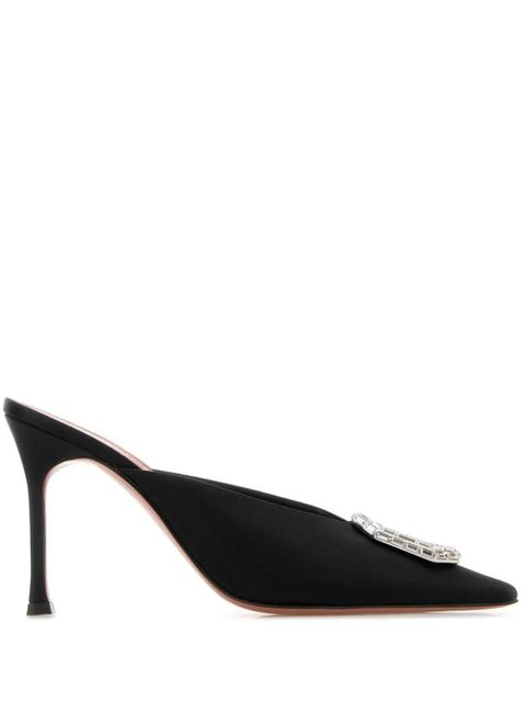 Amina Muaddi 90mm Camelia mules - Black - zdjęcie produktu nr 1