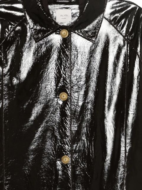 Alysi buttoned leather coat - Brown