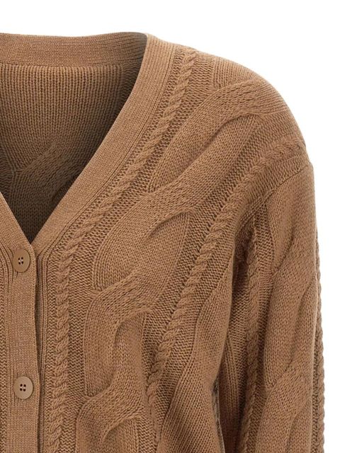 Max Mara Aladino cable-knit buttoned cardigan - Brown