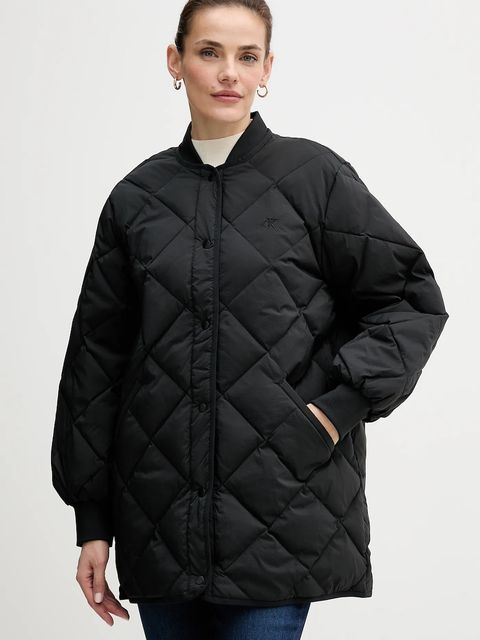 Calvin Klein Jeans kurtka puchowa kolor czarny przejściowa oversize LV147E518G - zdjęcie produktu nr 1