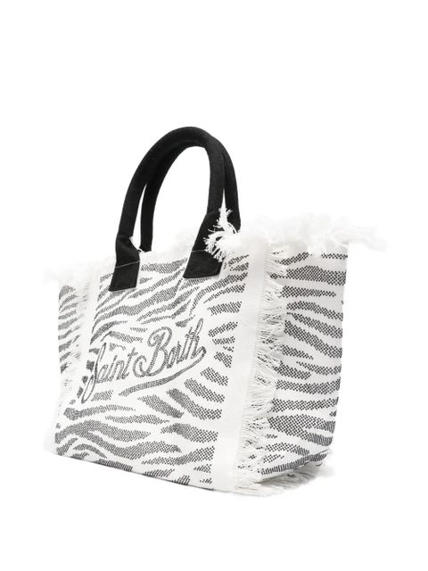 MC2 Saint Barth Vanity zebra-print rhinestone-embellished tote bag - White - zdjęcie produktu nr 2