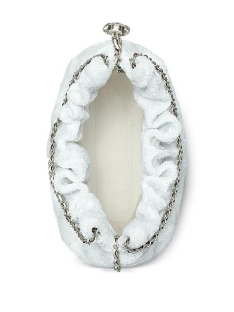 Tory Burch mini Fleming sequin shoulder bag - White