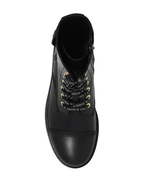 Zadig&Voltaire lace-up leather combat boots - Black