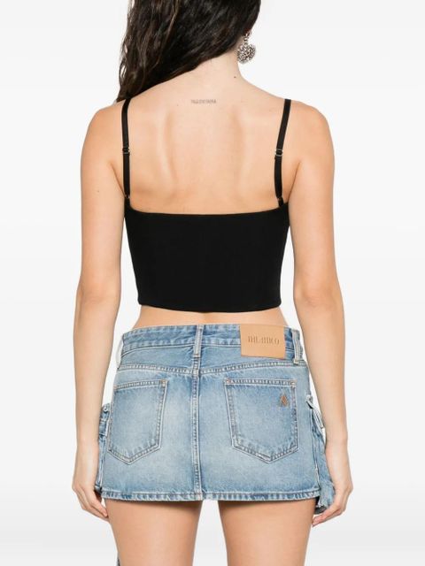 Blumarine rose-embellished top - Black