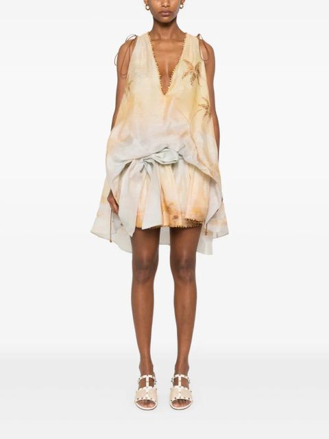 ZIMMERMANN Balance Plunge mini dress - Yellow - zdjęcie produktu nr 2