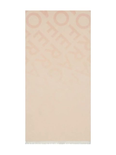 Ferragamo logo intarsia-knit fringed scarf - Neutrals - zdjęcie produktu nr 2