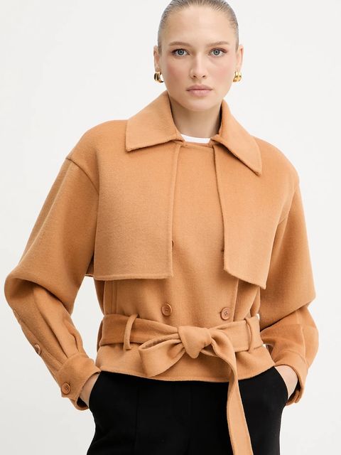 Silvian Heach płaszcz z wełną RODRIGUEZ kolor beżowy GPA25163CP - zdjęcie produktu nr 1