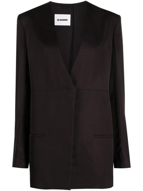 Jil Sander V-neck single-breasted jacket - Brown - zdjęcie produktu nr 1