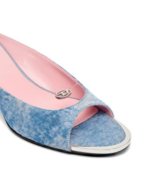 Diesel D-Diam's-Sa logo-plaque sandals - Blue