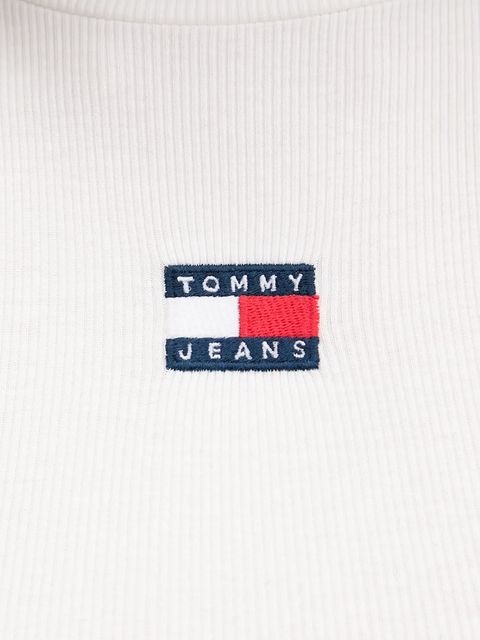 Tommy Jeans top kolor beżowy z półgolfem DW0DW21840