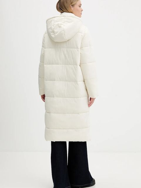 Guess Jeans kurtka damska kolor beżowy zimowa oversize W4BL26 WGII2