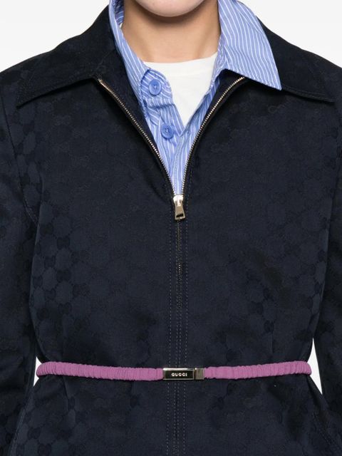 Gucci logo-pattern zip-fastening jacket - Blue