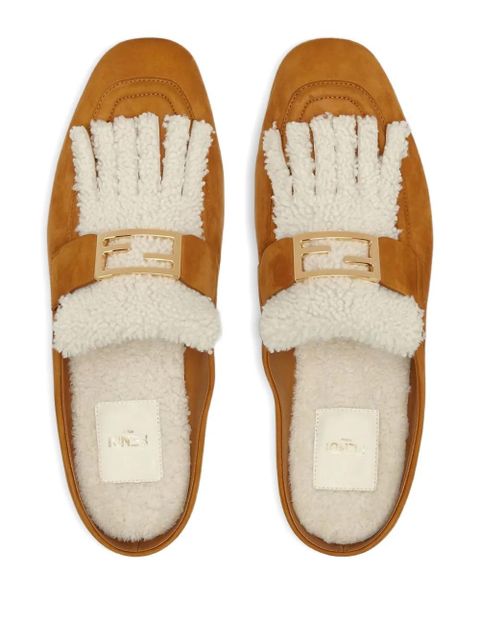FENDI leather flat sandals - Brown